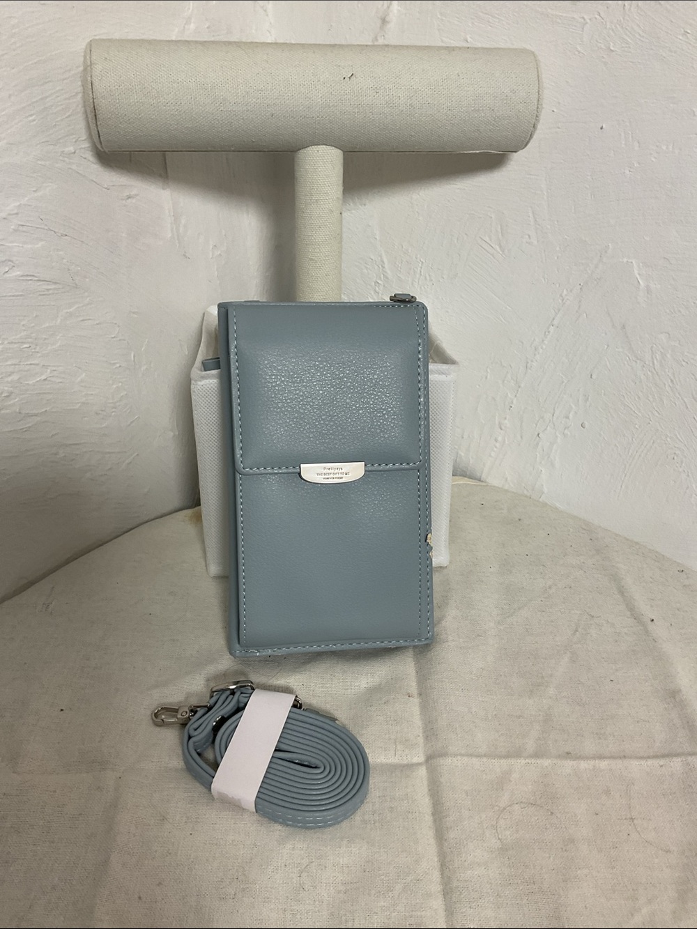 Prettyzys Dusty Blue Crossbody Cell Phone Wallet Bag OS NWOT